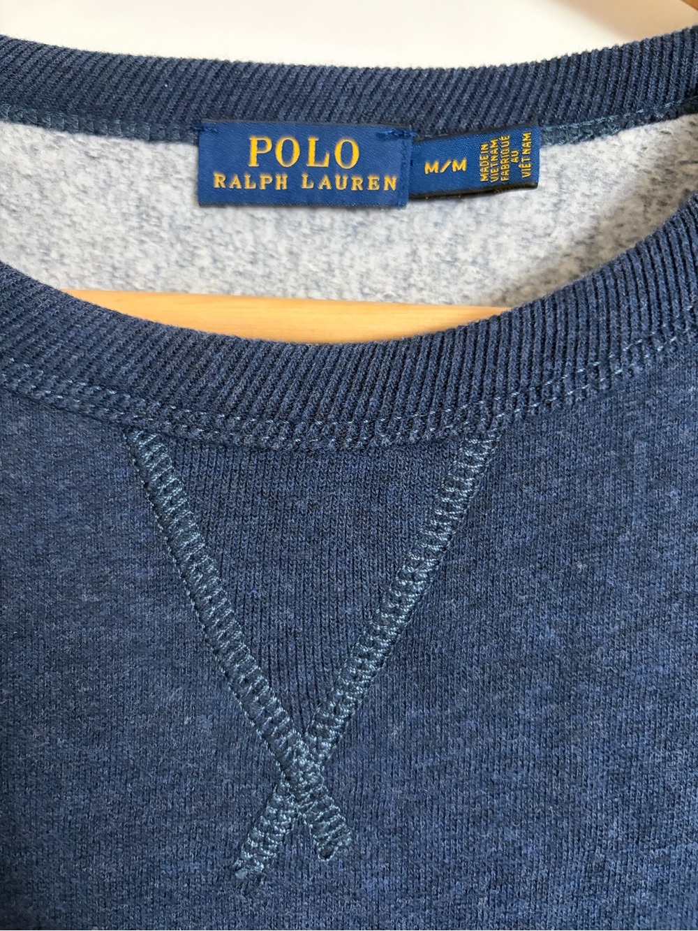Polo Ralph Lauren Womens Blue Crewneck Sweatshirt Y2K Old Money Preppy Medium - Picture 5 of 10